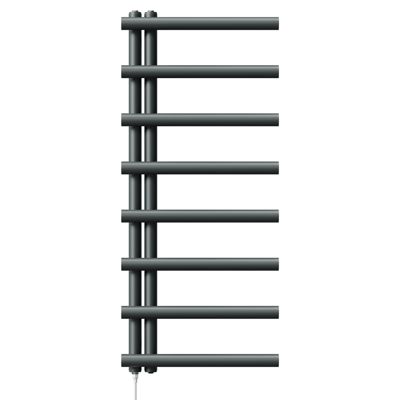 Madrid Anthracite Round Bar Electric Heated Towel Rail Front View