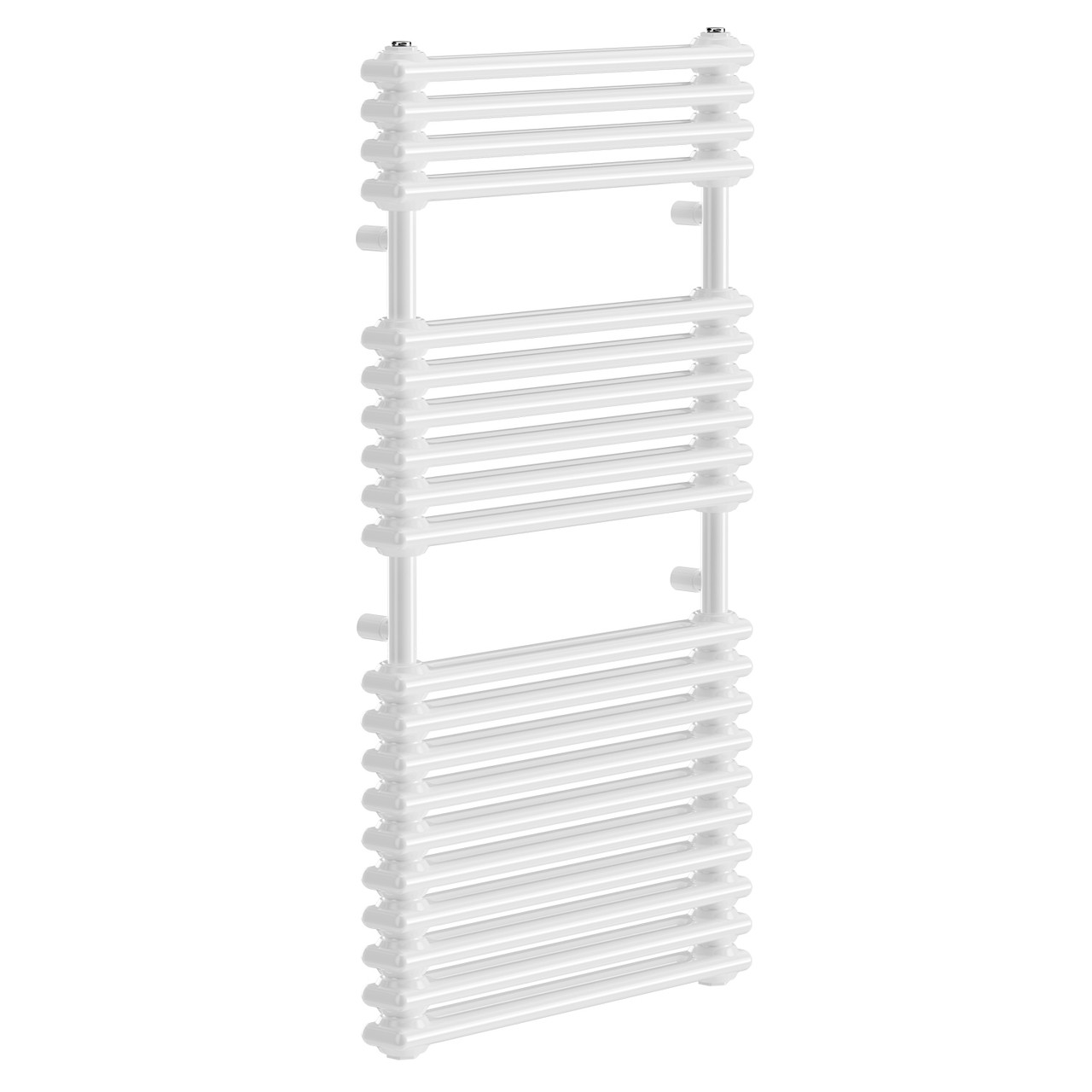Halle White Vertical Double Column Heated Towel Rail Left Hand Side View