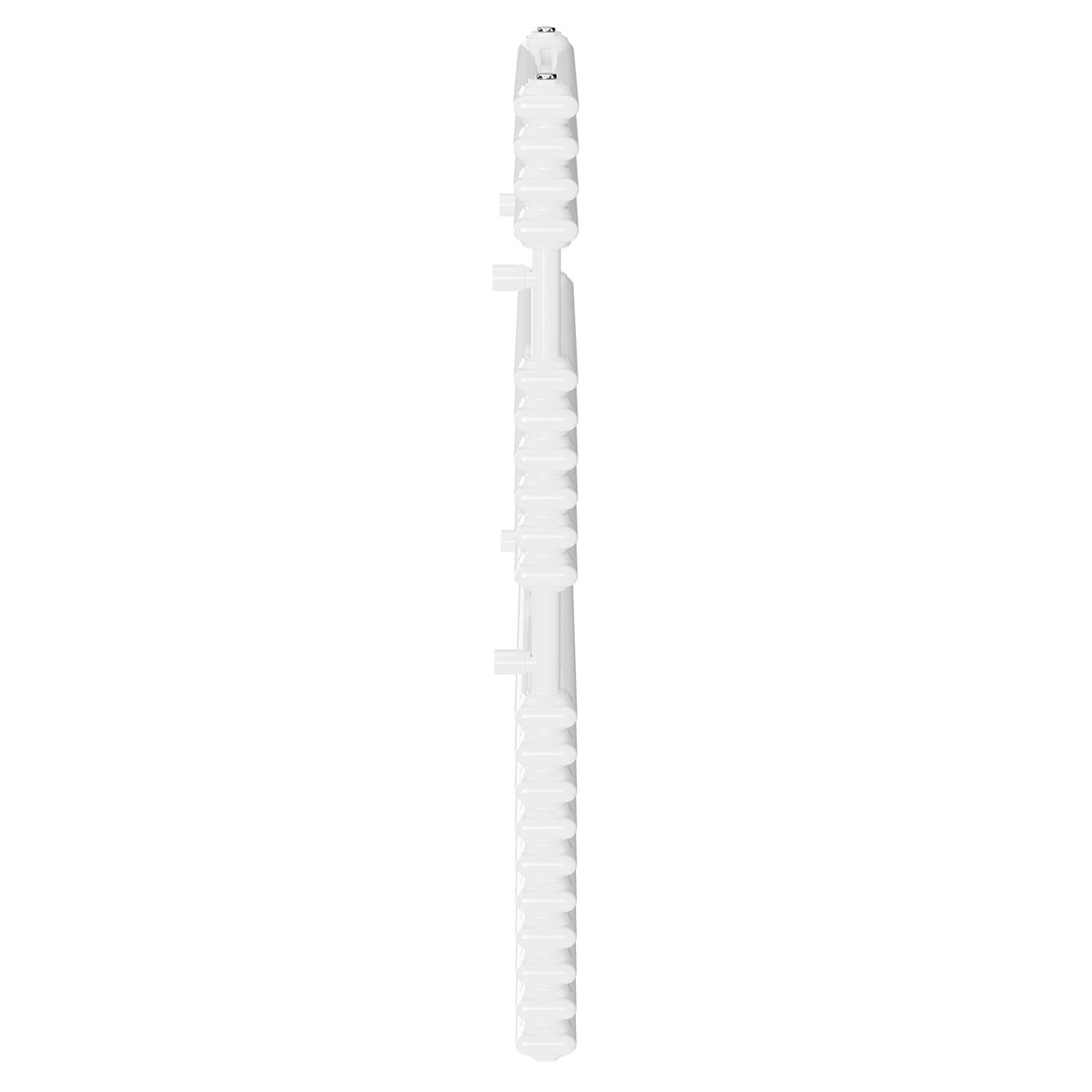 Halle White Vertical Double Column Heated Towel Rail Side on View