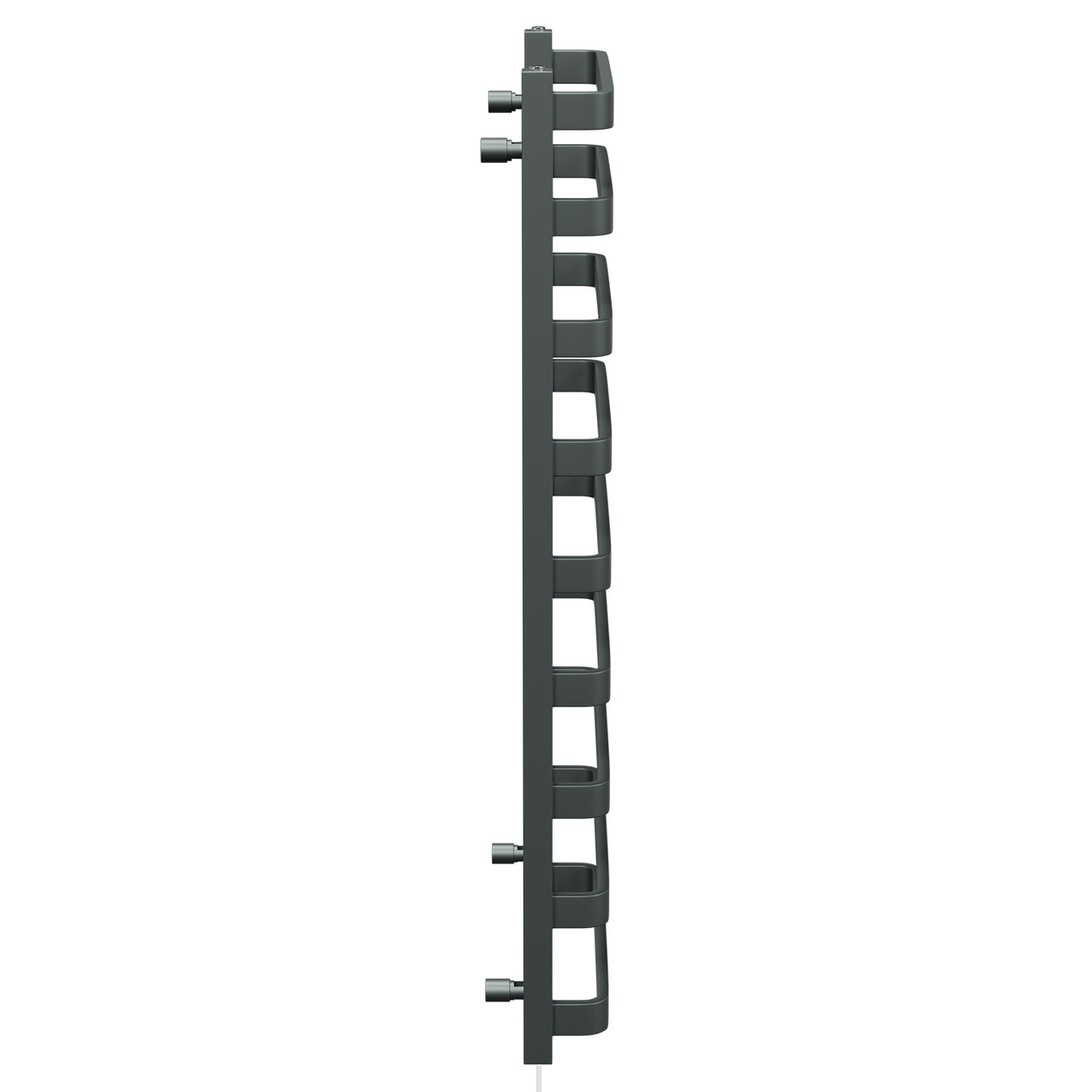 Monaco Anthracite Curved Electric Heated Ladder Rail Side on View