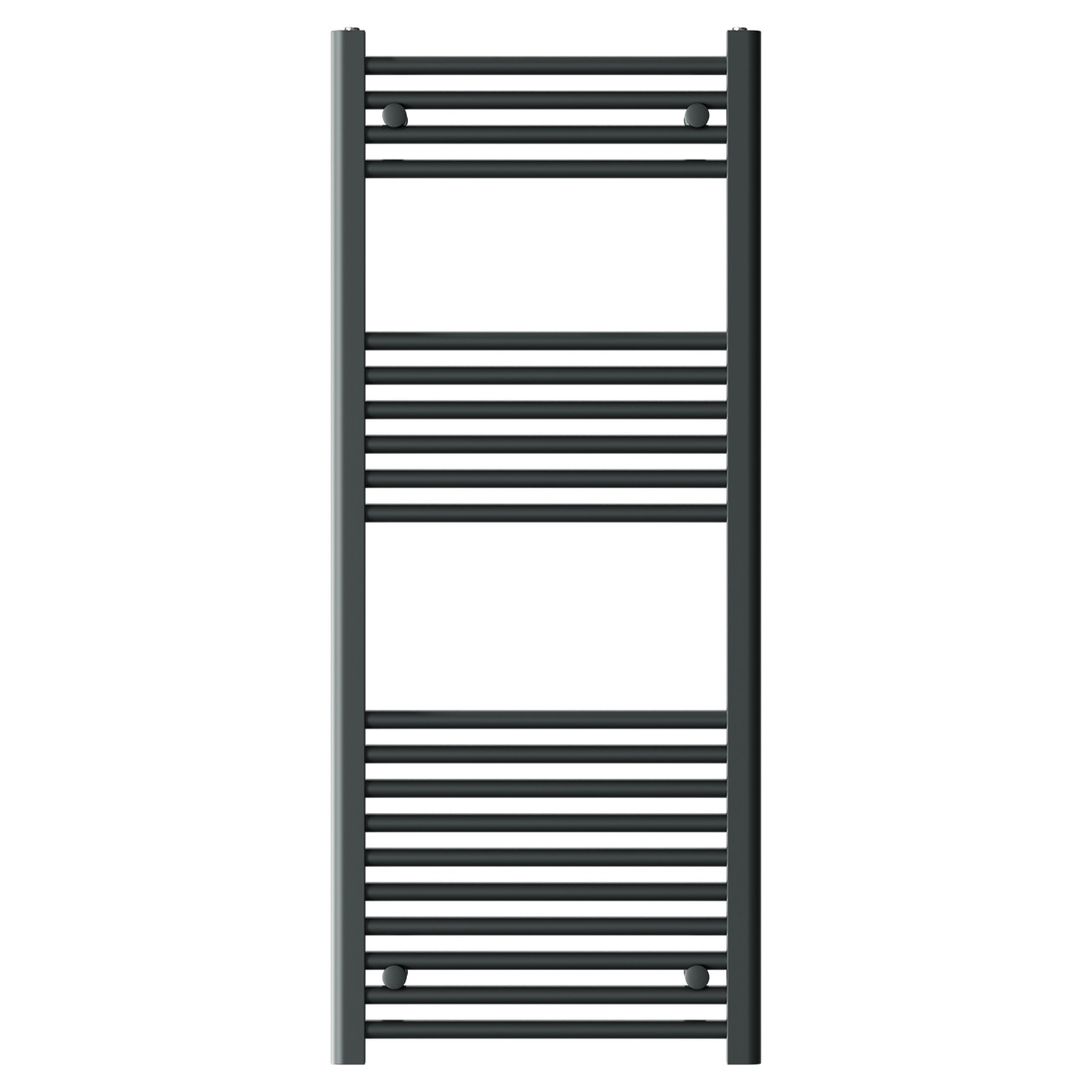 Porto Anthracite Round Bar Heated Towel Rail Front View