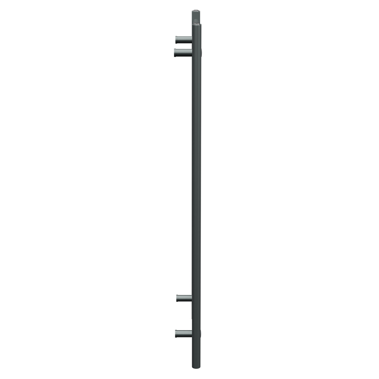 Porto Anthracite Round Bar Heated Towel Rail Side on View