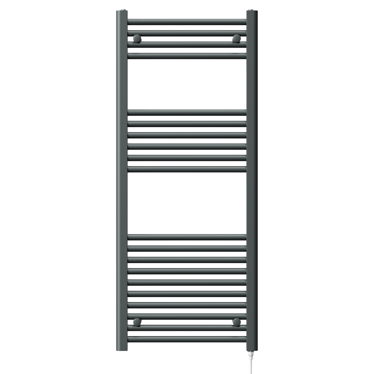 Porto Anthracite Round Bar Electric Heated Towel Rail Front View