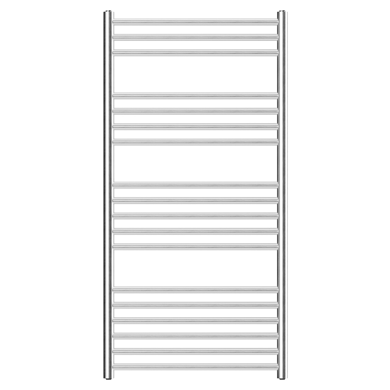 Stockholm Stainless Steel Round Bar Heated Towel Rail Front View