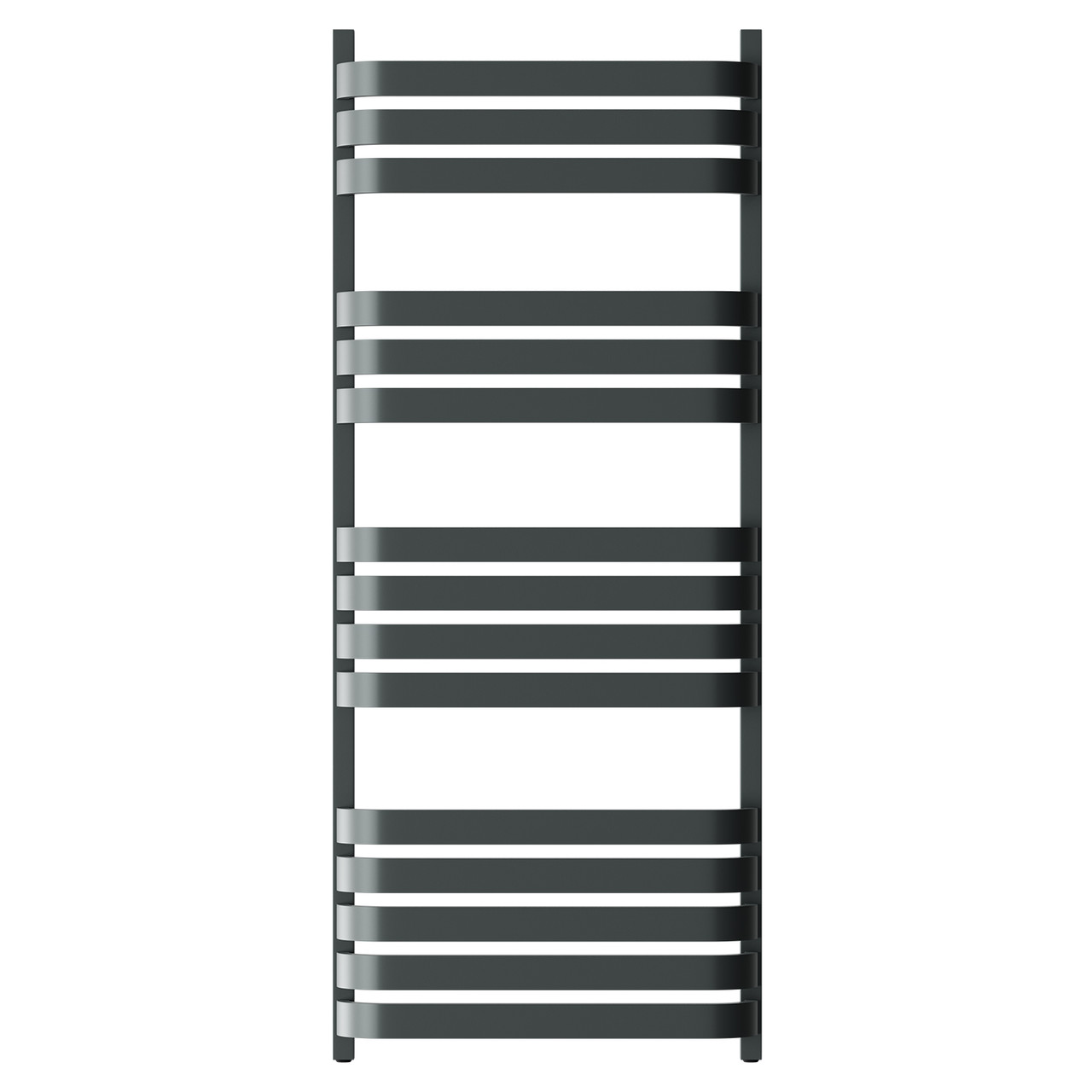 Vienna Anthracite Curved Heated Towel Rail Front View