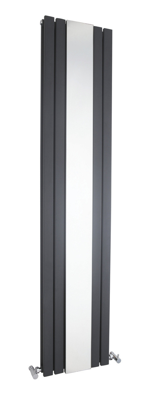 Nuie Sloane Anthracite 1800mm x 381mm Double Panel Radiator with Mirror - HLA84