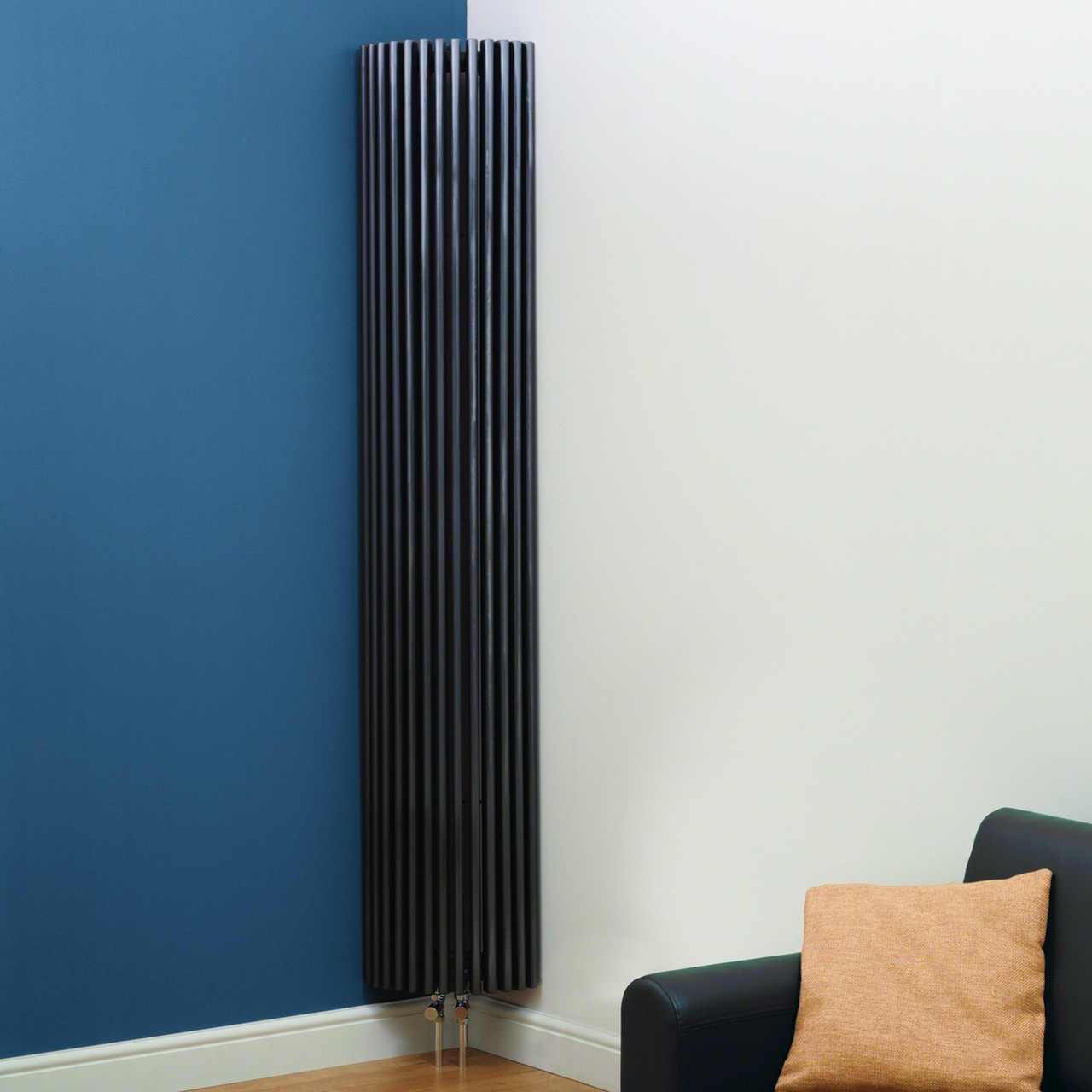 Kartell Kansas Anthracite 2000mm x 276mm Corner Radiator - MCI Front View