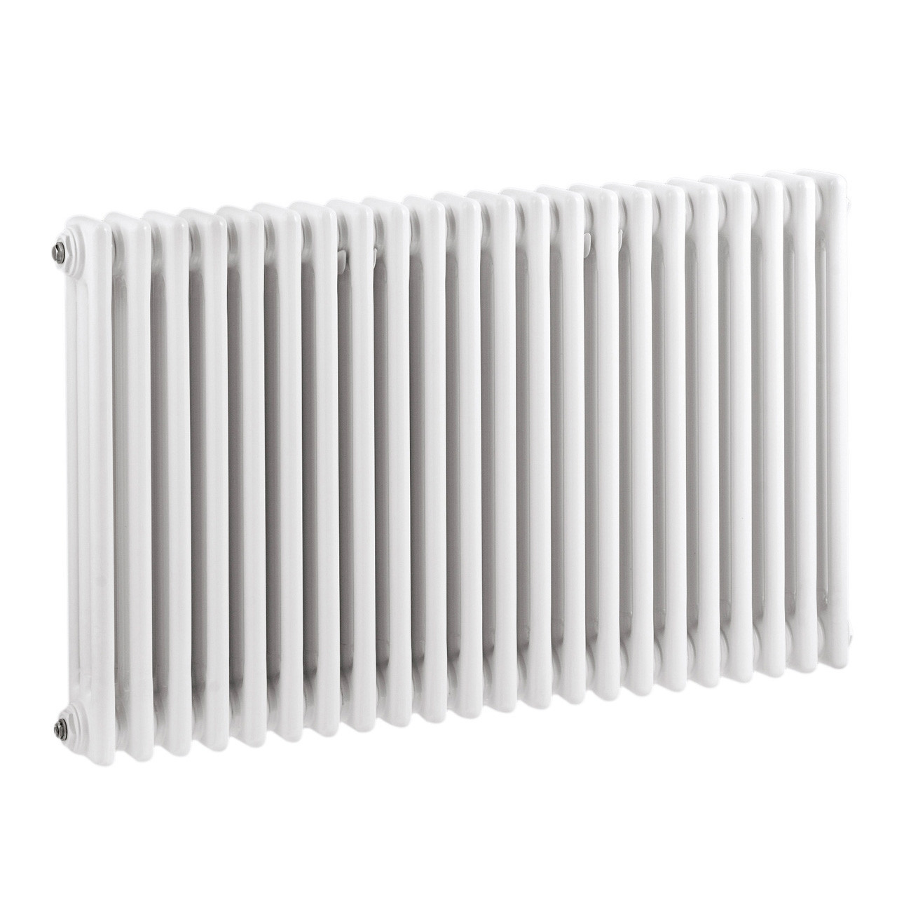 Old London Colosseum Gloss White Horizontal Triple Column Radiator Front View