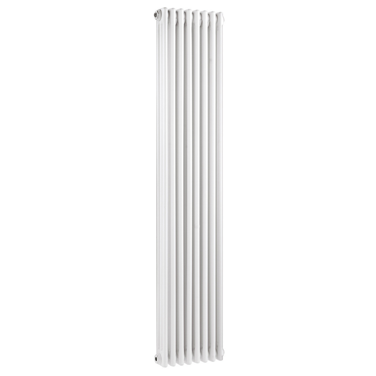 Old London Colosseum Gloss White Vertical Triple Column Radiator Front View