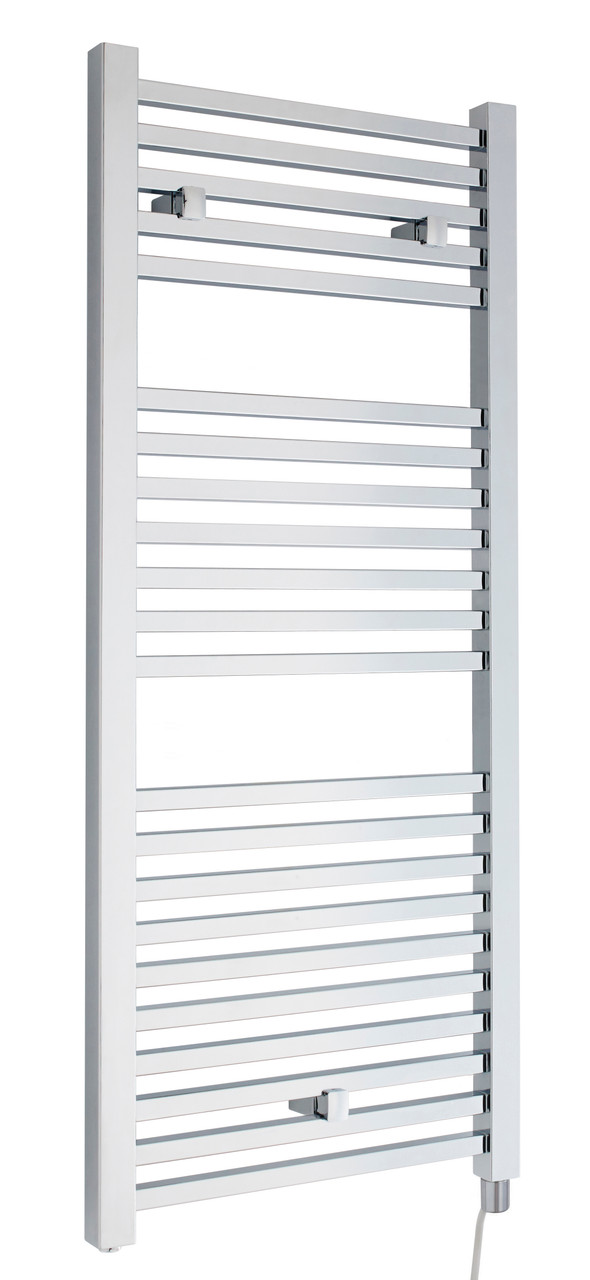 Nuie Chrome Square Bar Electric Heated Towel Rail