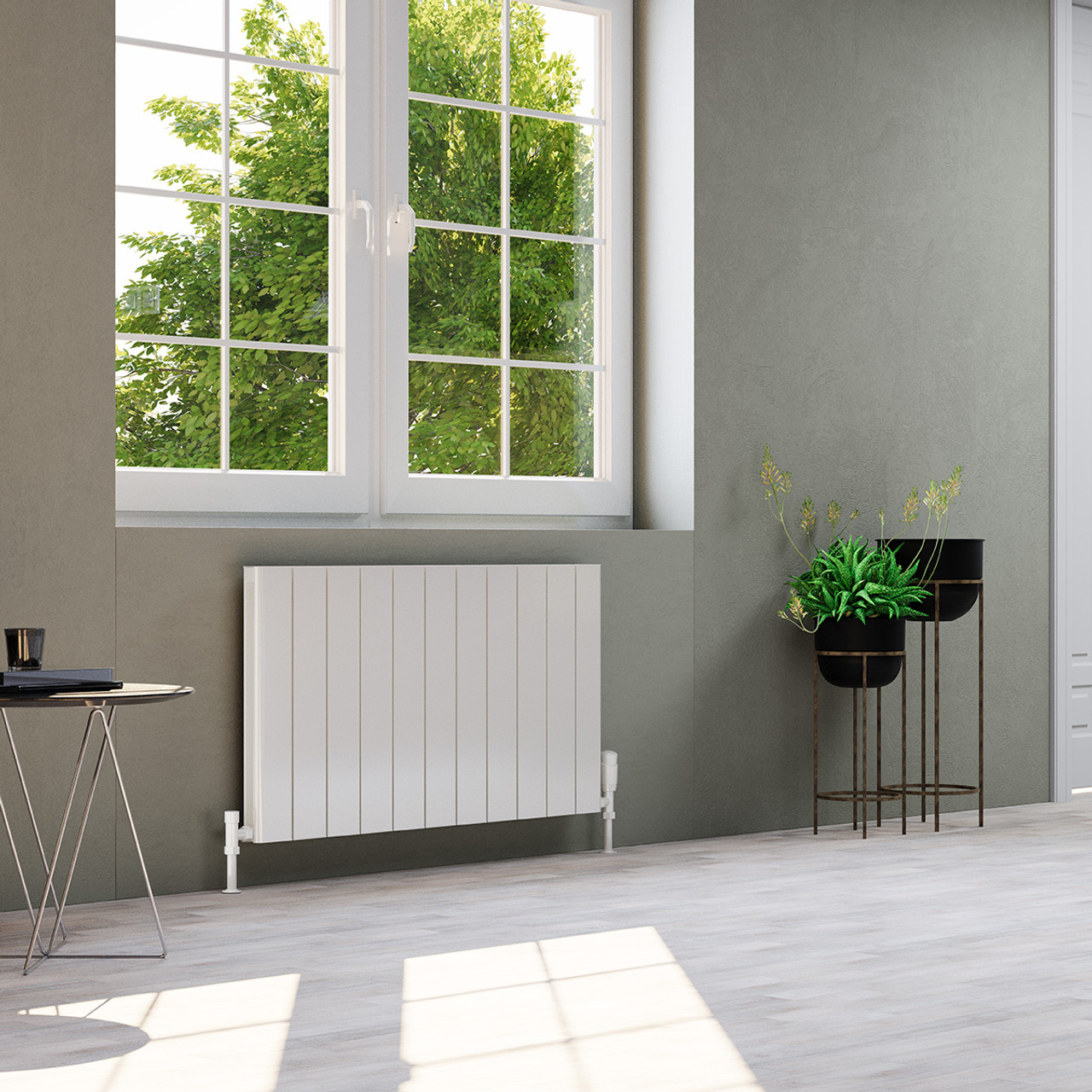 Kartell Allegro White Horizontal Double Panel Radiator Front View