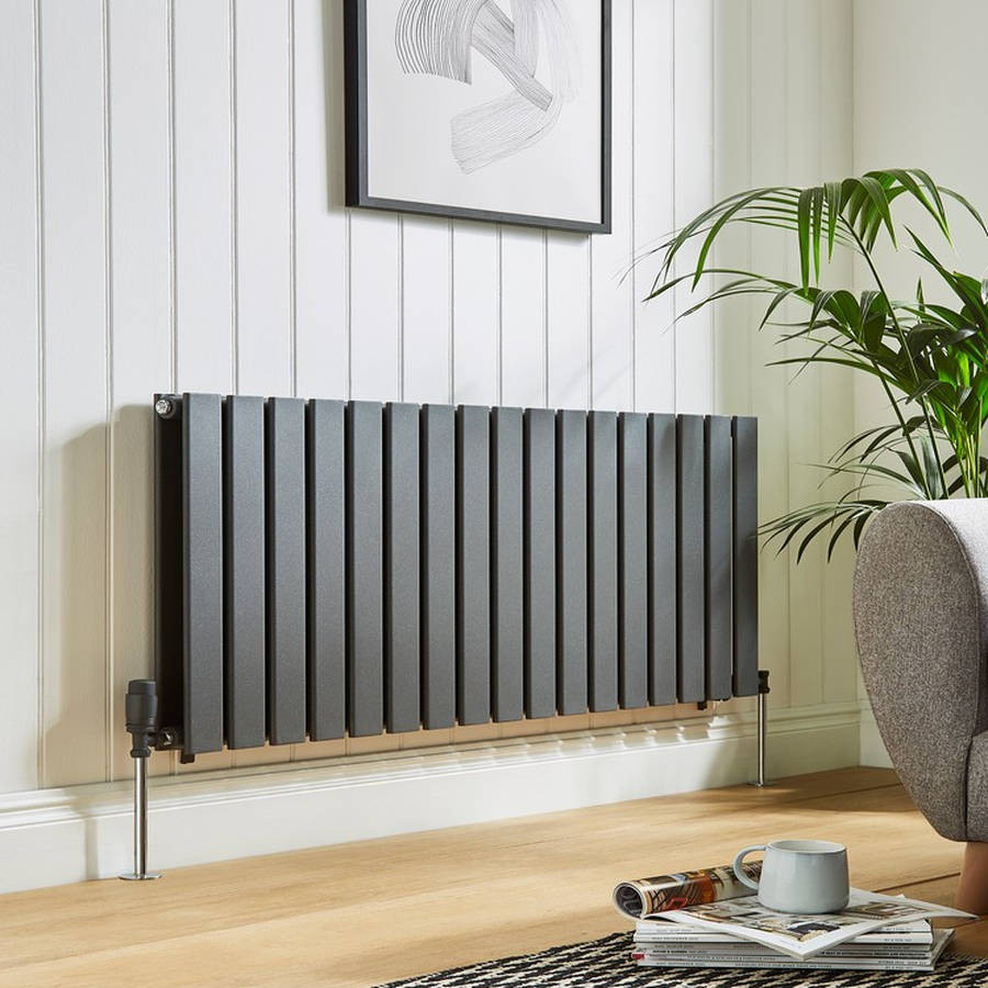 Kartell Boston Anthracite Horizontal Single Panel Radiator Front View