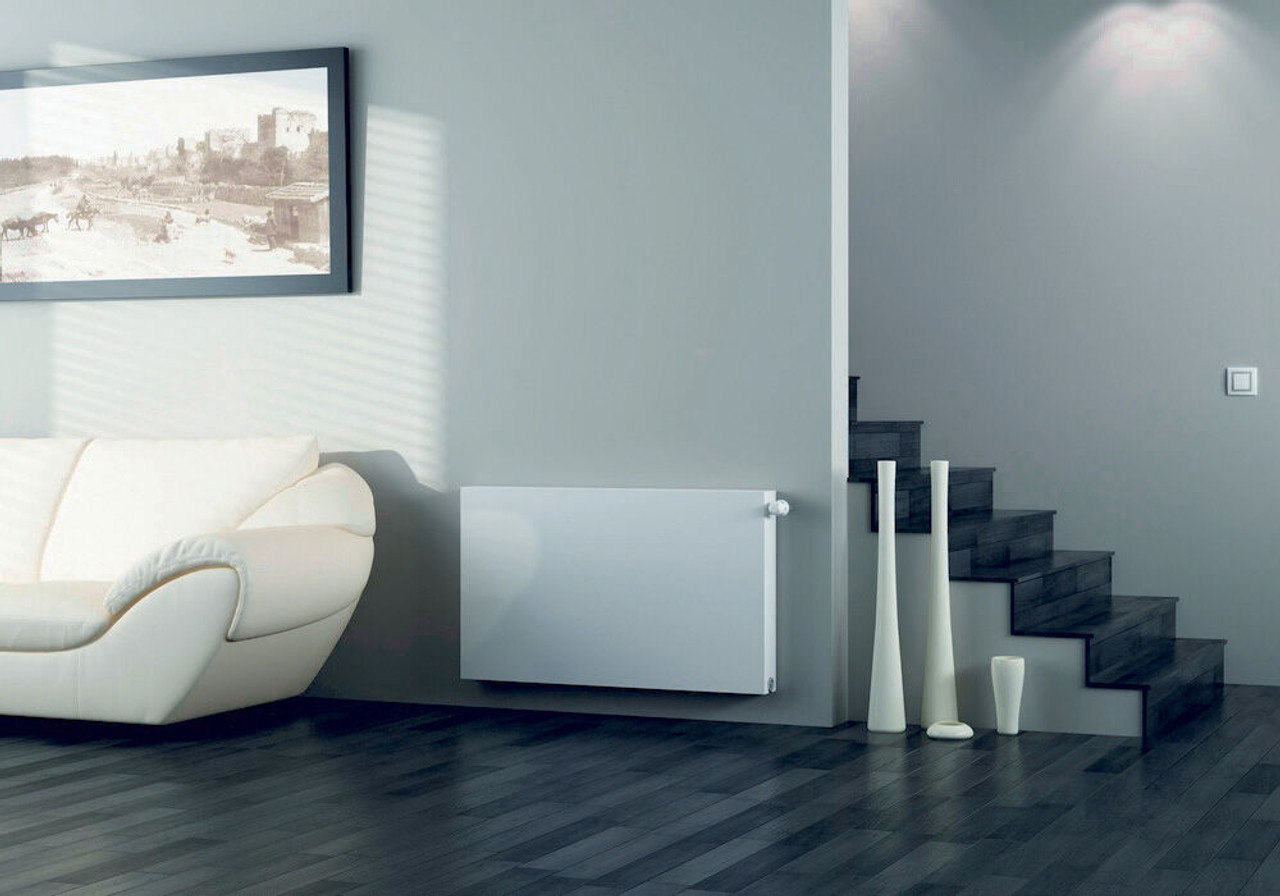 Kartell K-Flat Kompact White 600mm Type 11 Single Panel Radiator Front View