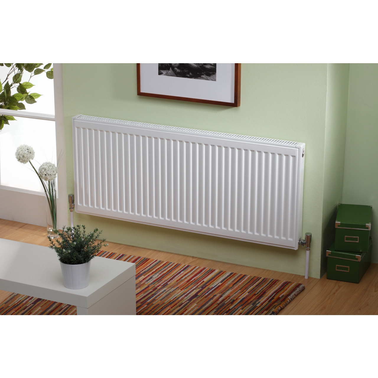 Kartell K-Rad Kompact White 750mm Type 11 Single Panel Radiator Front View