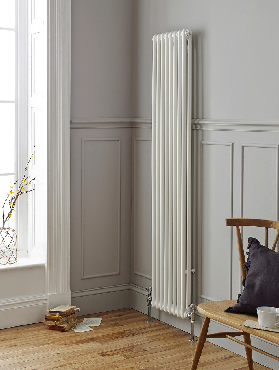 Kartell Laser Klassic White 1800mm Triple Column Radiator Front View