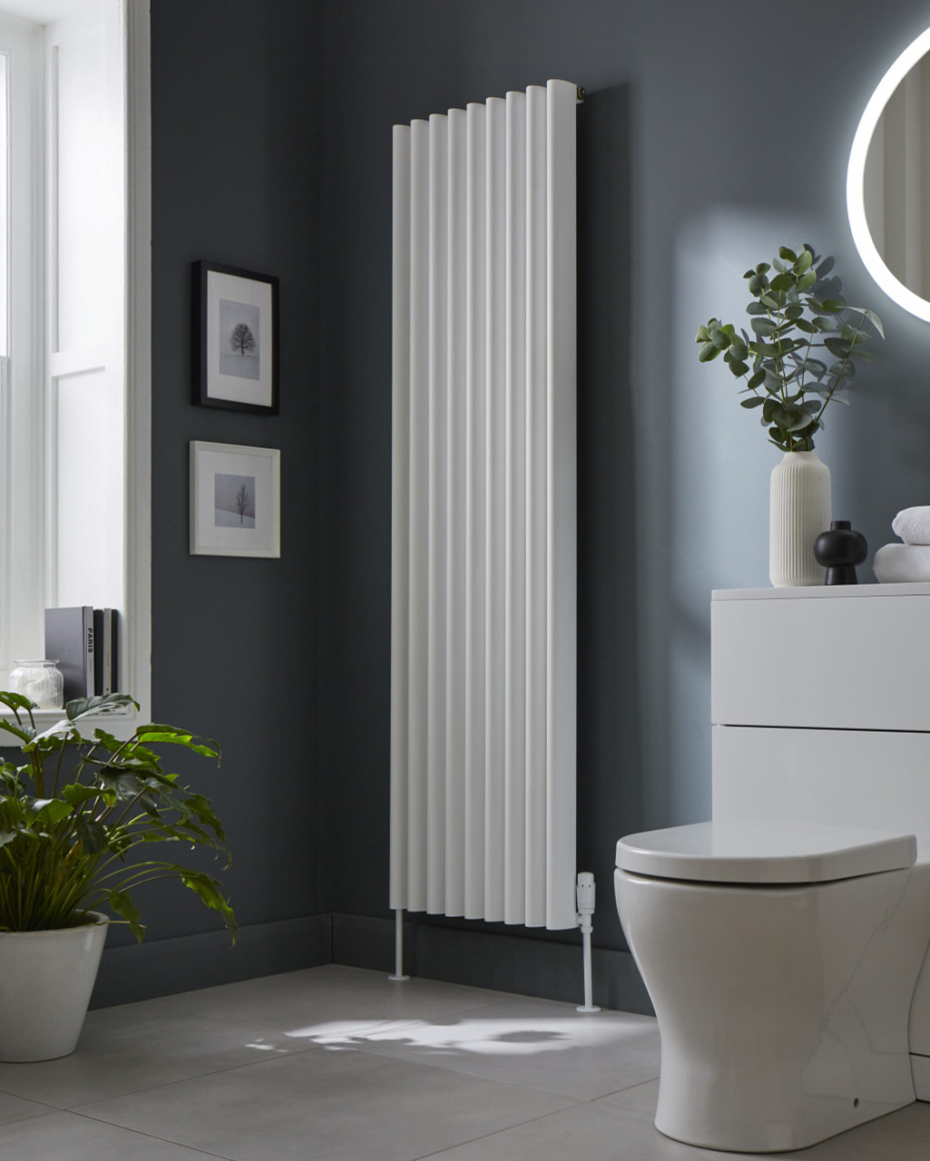 Kartell Toronto White Vertical Single Panel Radiator Front View