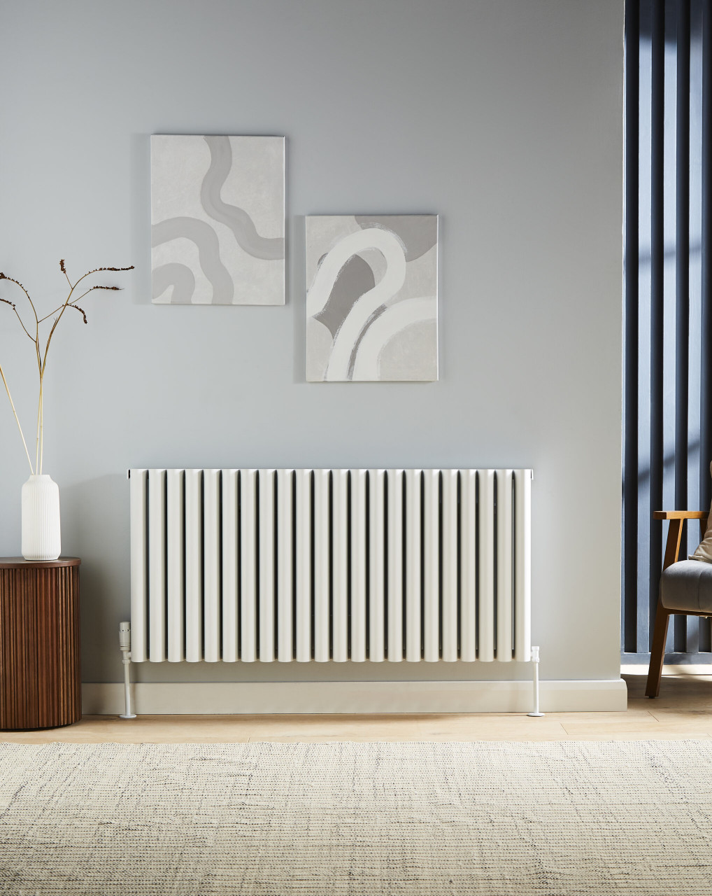 Kartell Toronto White Horizontal Single Panel Radiator Front View