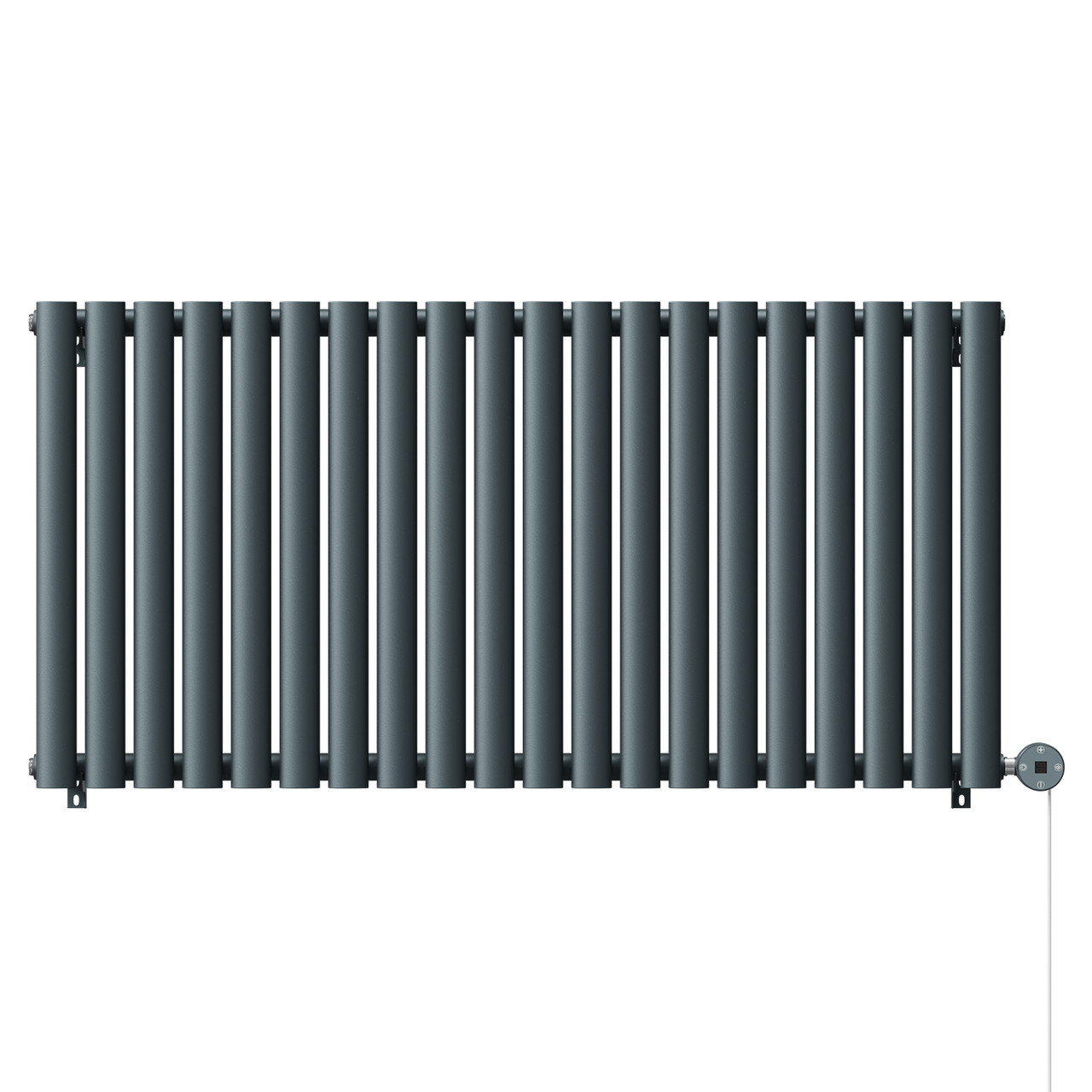 Bruges Horizontal Anthracite Digital Thermostatic Electric Single Panel Radiator Front View