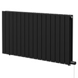Hannover Horizontal Matt Black Electric Double Panel Radiator Right Hand Side View