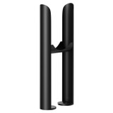 Copenhagen Matt Black Floor Standing Double Column Radiator Feet  Left Hand Side View