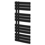 Basel Matt Black 1080mm x 550mm Flat Panel Heated Towel Rail Right Hand Side View