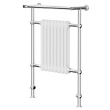 Stratford White and Chrome 940mm x 700mm Double Column Towel Radiator Right Hand Side View
