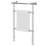 Wexford White and Chrome 950mm x 660mm Double Column Towel Radiator Right Hand Side View