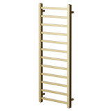 Breda Brushed Brass Square Bar Heated Ladder Rail Right Hand Side View
