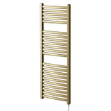 Cologne Brushed Brass Curved Electric Heated Towel Rail Right Hand Side View