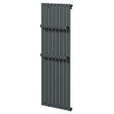 Davos Anthracite Single Panel Radiator with Twin Towel Rails Right Hand Side View