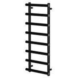 Flaine Matt Black Round Bar Heated Ladder Rail Right Hand Side View