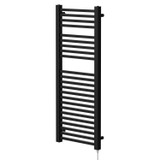 Girona Matt Black Square Bar Electric Heated Towel Rail Right Hand Side View