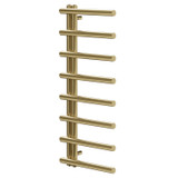 Madrid Brushed Brass Round Bar Heated Towel Rail Right Hand Side View