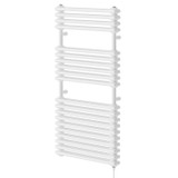 Halle White Vertical Double Column Electric Heated Towel Rail Right Hand Side View