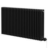 Copenhagen Horizontal Matt Black Digital Thermostatic Electric Triple Column Radiator Right Hand Side View