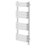 Dakar White Curved Digital Thermostatic Electric Heated Towel Rail Right Hand Side View