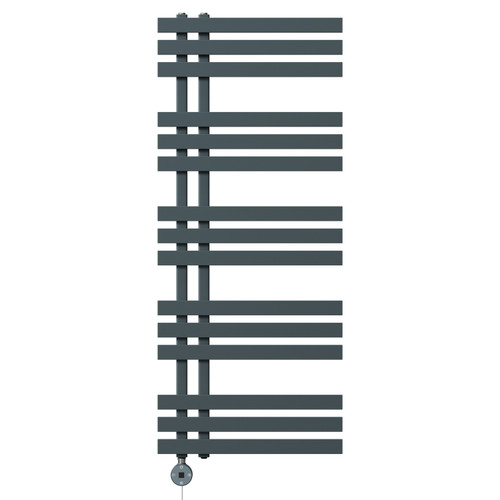 Helsinki Anthracite Straight Digital Thermostatic Electric Heated Towel Rail Front View