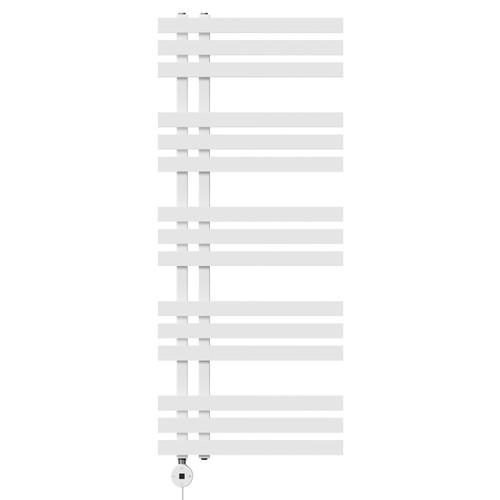 Helsinki White Straight Digital Thermostatic Electric Heated Towel Rail Front View