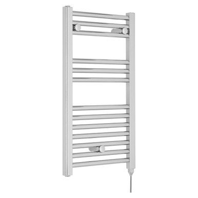 Nuie Chrome Round Bar Electric Heated Towel Rail - MTY150