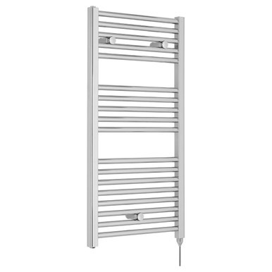 Nuie Chrome Round Bar Electric Heated Towel Rail - MTY151