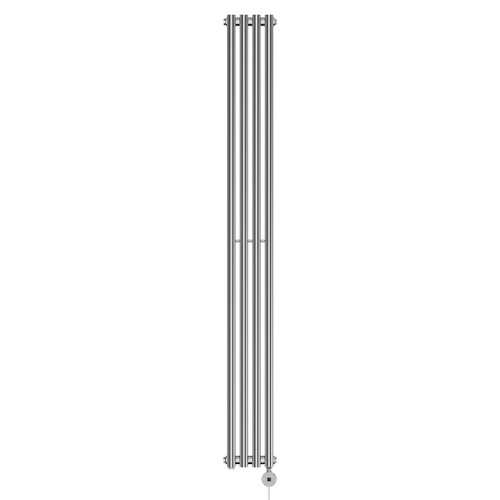 Sofia Chrome Vertical Digital Thermostatic Single Panel Electric Radiator Front View