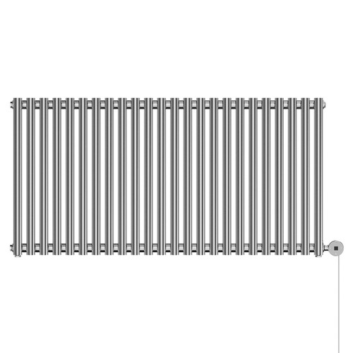 Sofia Chrome Horizontal Digital Thermostatic Single Panel Electric Radiator Front View