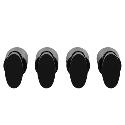 Bruges Set of 4 Matt Black Horizontal Radiator Brackets Front View