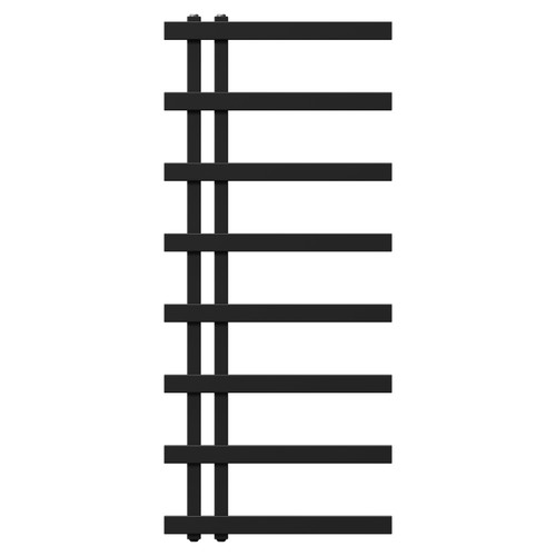 Alcudia Matt Black 1150mm x 500mm Heated Towel Rail Front View