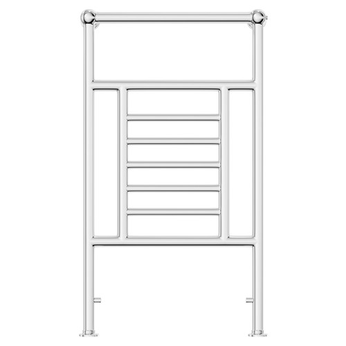 Denia Chrome 914mm x 535mm Traditional Heated Towel Rail Front View
