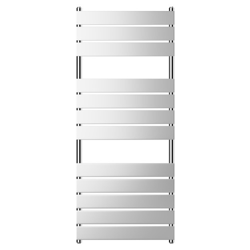 Athens Chrome Flat Panel Heated Towel Rail Front View