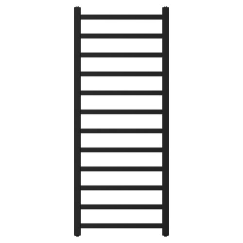 Breda Matt Black Square Bar Heated Ladder Rail Front View