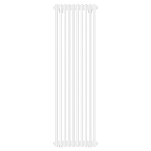Copenhagen Vertical White Double Column Radiator Front View