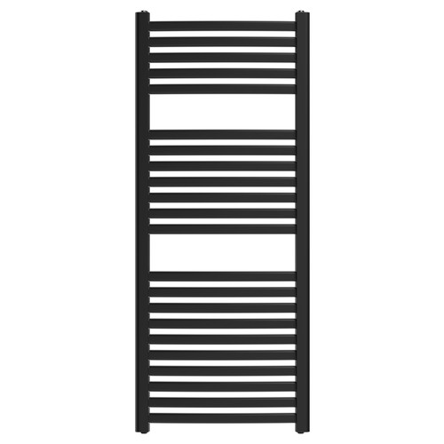 Cologne Matt Black Curved Heated Towel Rail Front View