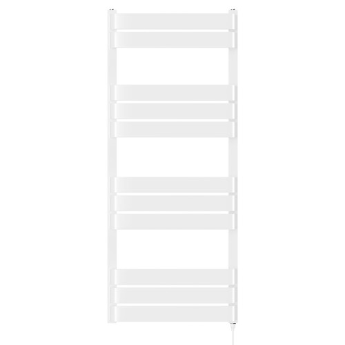 Dakar White Curved Electric Heated Towel Rail Front View